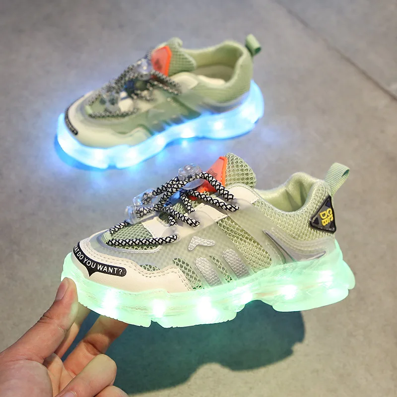 

Size 25-35 Children USB Charging Glowing Casual Shoes Boys Breathable Led Light Up Sneakers Unisex Luminous Sneakers for Girls