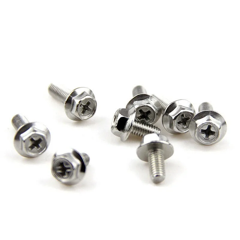 

20pcs Hexagonal Phillips Flange Bolt M4 M5 M6 Hex Cross Phillips Flange Washer Serrated Bolt 304 Stainless Steel L=8-30mm 16mm