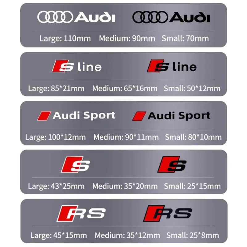 Фото 6 шт. термостойких виниловых наклеек для декора колесных дисков Audi Quattro (A3, A5, A6, A1, A2, A4, A7, A8, Q1, Q2, Q3, Q4, Q5, Q6) №3