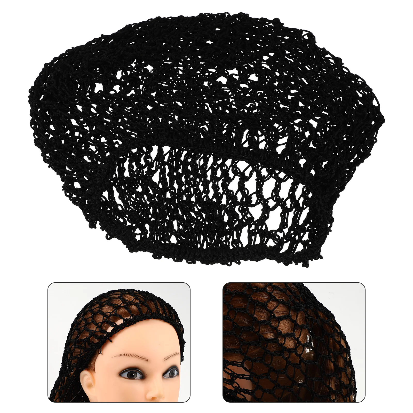 Дышащая шапочка для волос 3 шт. женские аксессуары девочек ювелирная сетка черная