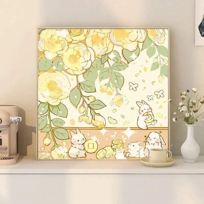 

039212765Digital oil painting hand-colored digital painting hanging painting plant landscape beautiful decorative painting