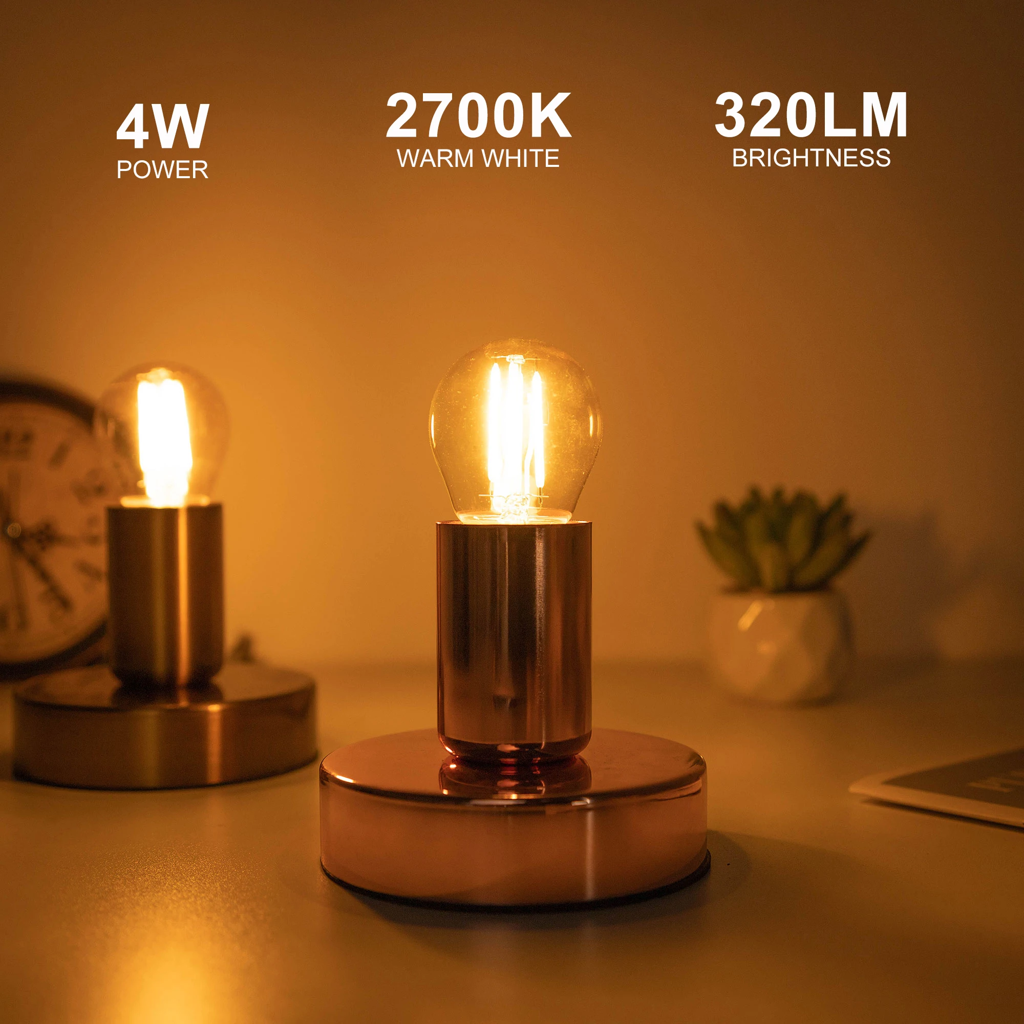 G45 4w Круглые Светодиодные Лампы Дневного Света С Янтарным Стеклом E27 Винтовым