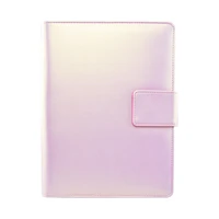 2022 new brief loose leaf shining pink journal book a5 spiral diary book set soft pu leather agenda scheduler gift 160p