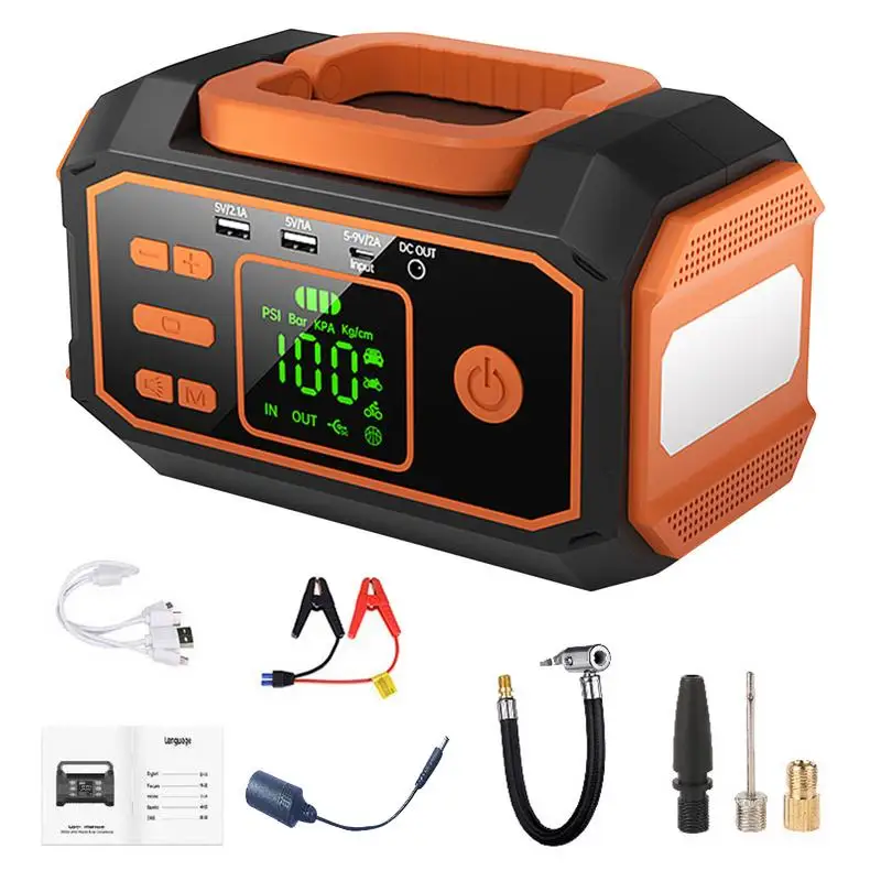 Воздушный насос для автомобильных шин Портативный автомобильный накачивания 20000