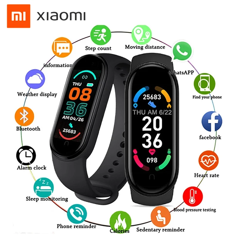 

Xiaomi M6 Plus Sports SmartWatch Heart Rate Blood Pressure Monitoring Waterproof Smart Bracelet Men's Women's Smart Watches