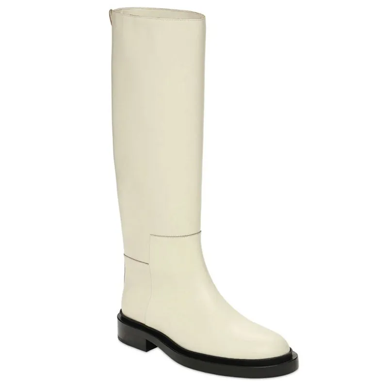 GCYFWJ Women's Knee High Boots Women Round Toe Autumn Winter Warm Shoes Ins Ladies Motorcycle Slip-On Botas Mujer Invierno 2023