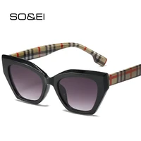 soei retro cat eye women luxury sunglasses fashion brand designer polygon eyewear men shades uv400 gradient sun glasses