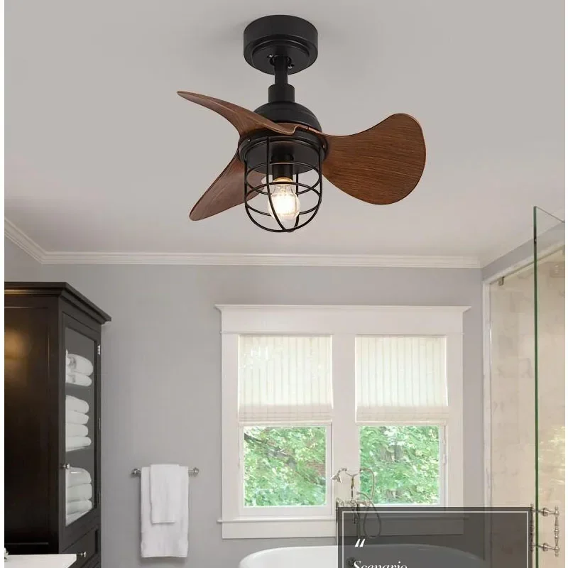 Американский Ретро Вентилятор светильник DC с дистанционным управлением для