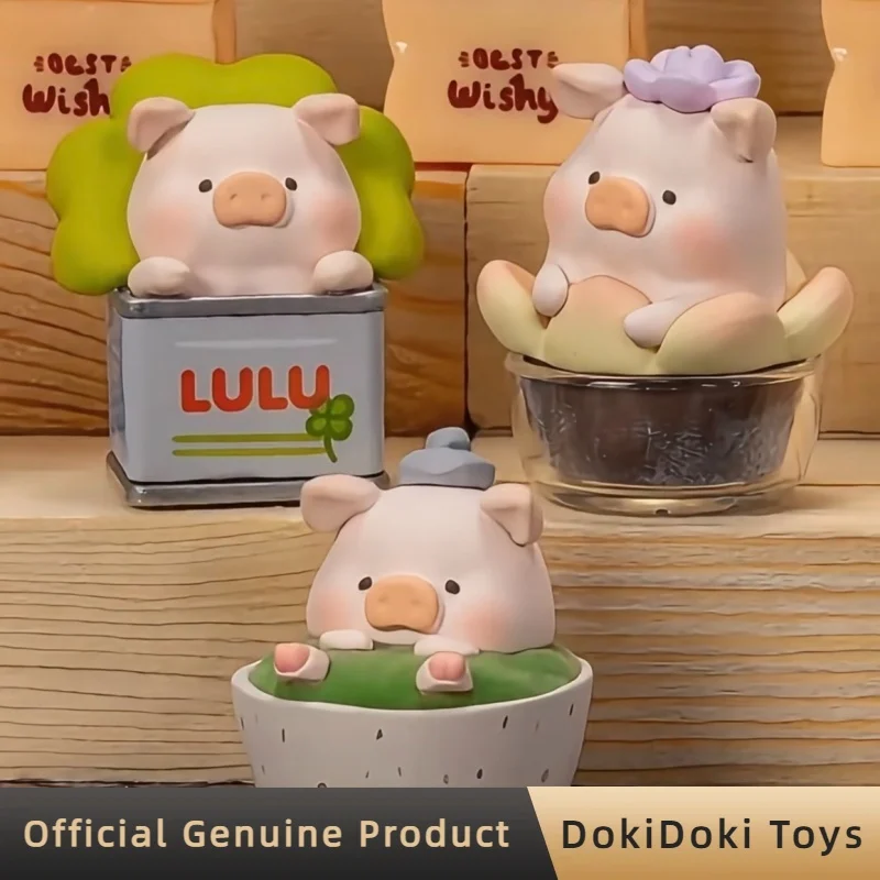 Фото Оригинальные мини-фигурки Lulu The Piggy из серии Lulu Garden, милые куклы Lulu в слепых коробках, настольные украшения, игрушки, подарочный пакет-сюрприз №2