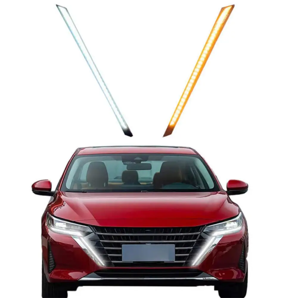 Фото Светодиодные дневные ходовые огни для Nissan Sentra Sylphy 2023 2024 2025 с функцией поворотника №1