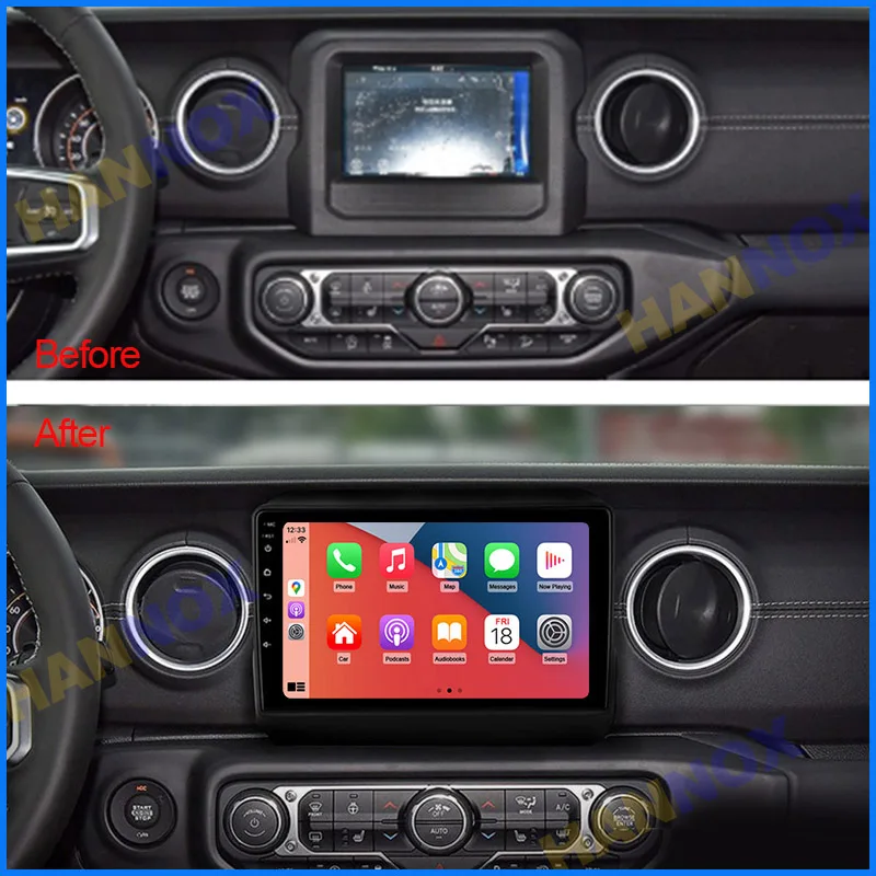 9-дюймовый авторадио Android для Jeep Wrangler 4 JL 2018 2019 2020 2021 2022 2023 Автомобильный