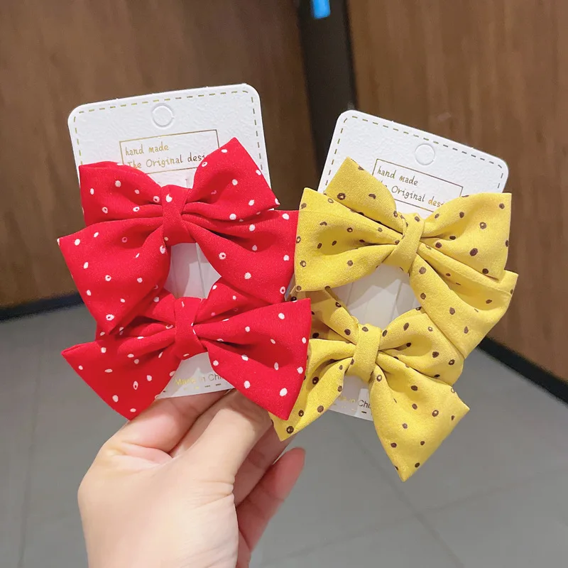 

2 шт., детские заколки для волос в горошек