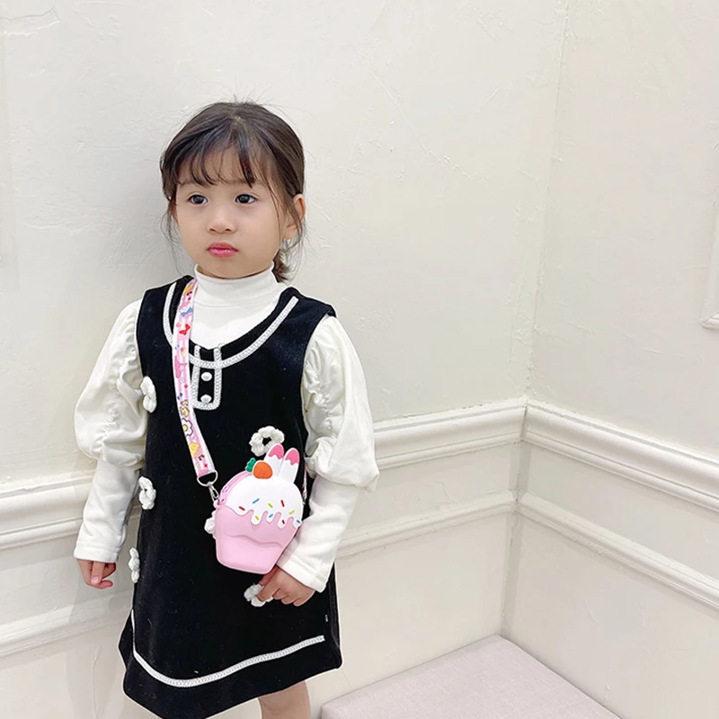 Новая детская силиконовая сумка-мессенджер с милым мороженым мультяшным