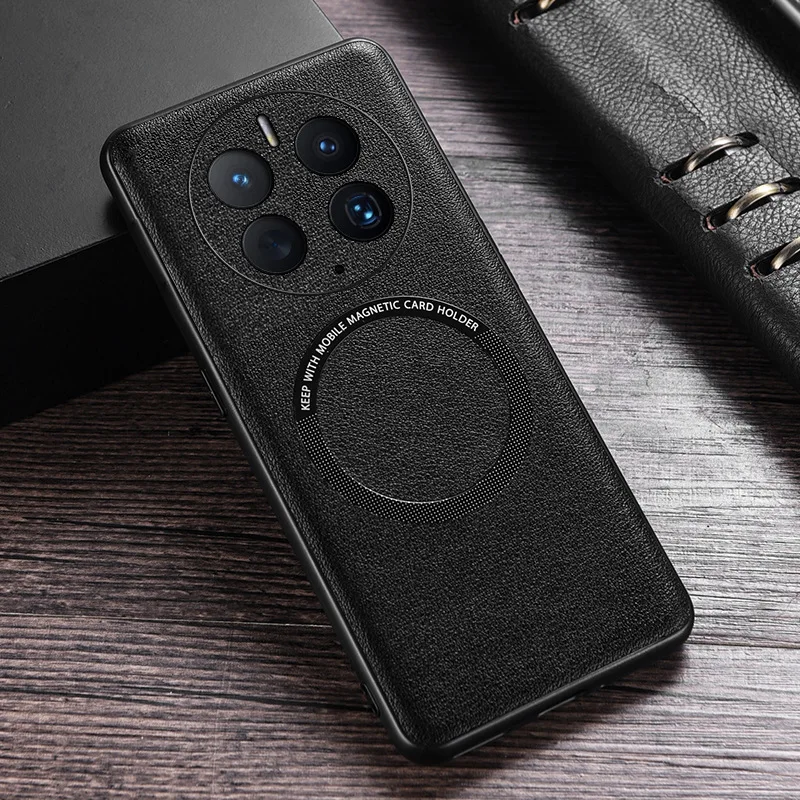 Роскошный чехол из искусственной кожи с беспроводной зарядкой для Magsafe магнитный