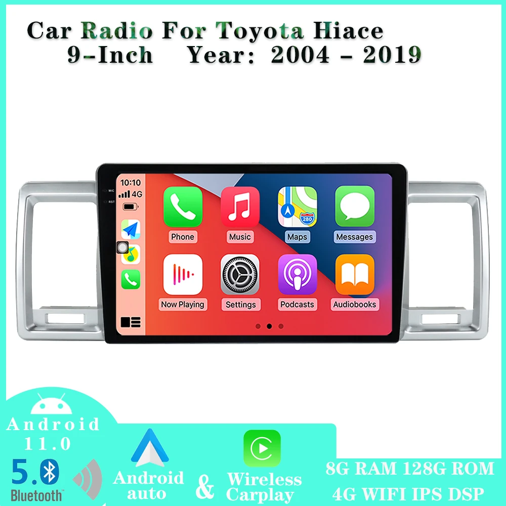 

Android 11 Radio For Toyota HIACE 2015-2018 Car Stereo with Bluetooth Video Multimedia Player GPS Navigation Carplay 4G WIFI