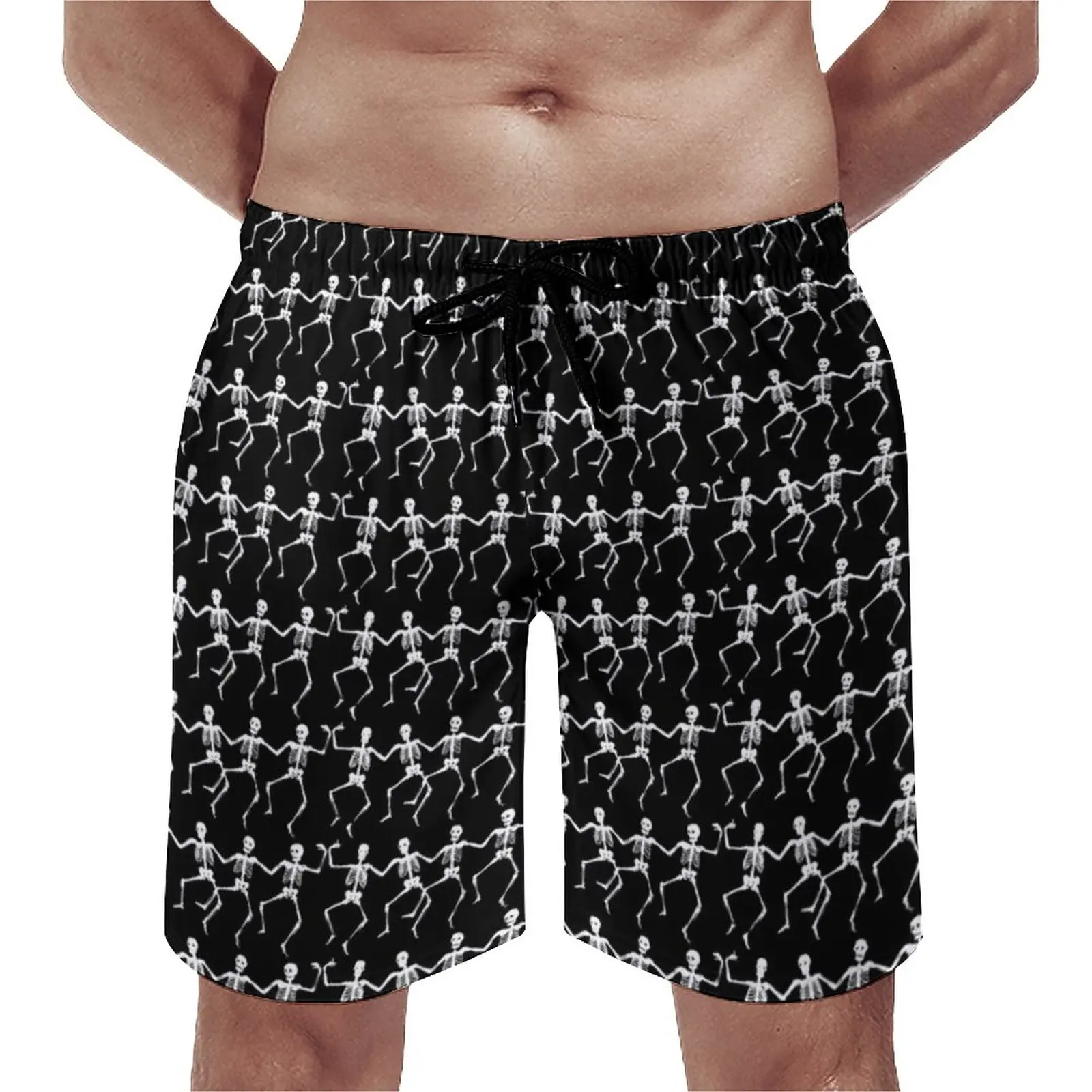 

Spooky Halloween Print Board Shorts Summer Dancing Skeletons Running Surf Board Short Pants Man Comfortable Oversize Swim Trunks