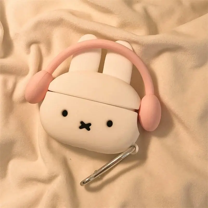 Силиконовые мультяшные 3D наушники Miffy Rabbit Apple Airpods4 защитный чехол для наушников 1/2