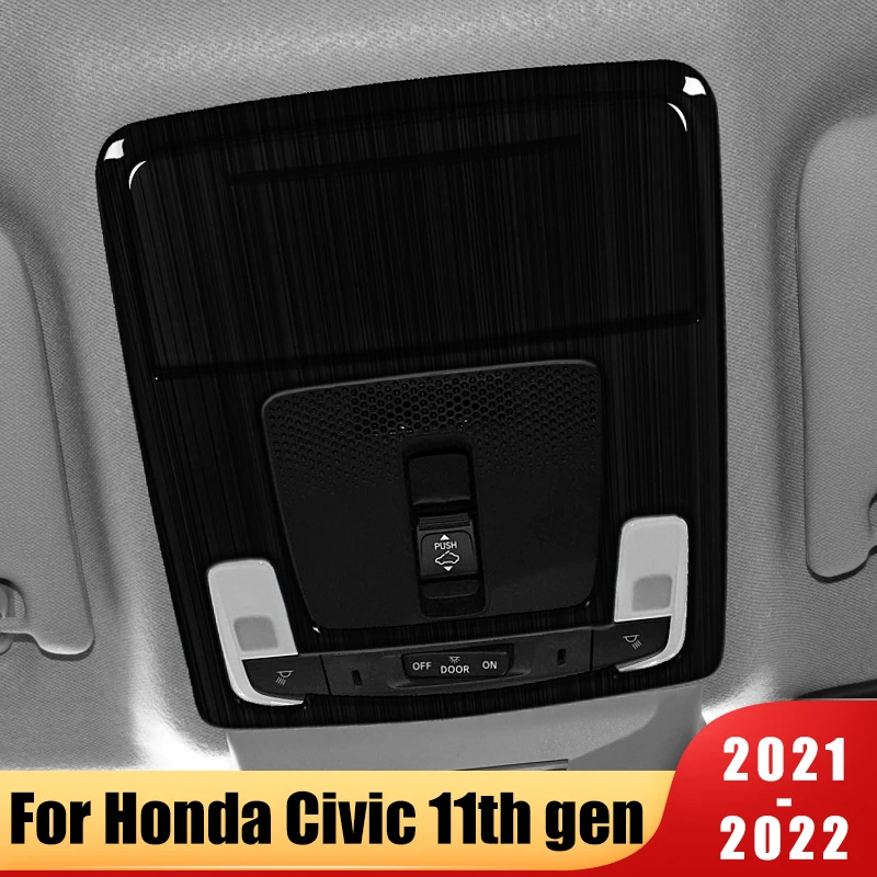 

For Honda Civic 11th Gen 2021 2022 Stainless Steel Car Roof Reading Light Panel Cover Trim Decoration Frame Interior Accessories