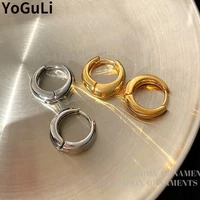 women jewelry hoop earrings popular design simply vintage temperament golden silvery metal earrings for girl lady gifts