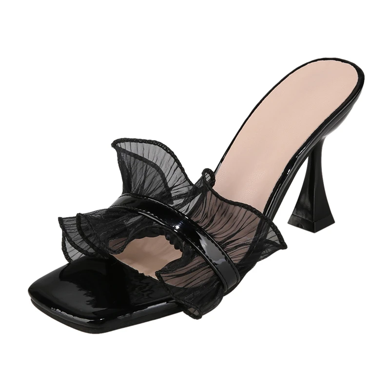 

2022 Summer Fashion Sexy Stiletto Shoes Ladies Party Fashion Cutout Decorative Sandals Beach Shoes Slippers Zapatos De Mujer