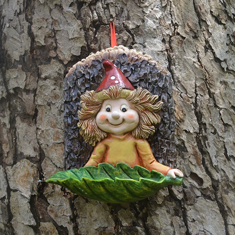 

Garden Decor Elf Girl Bird Feeder Courtyard Decor Pendant Outdoor Hanging Resin Crafts Birds Food Dispenser Accessories