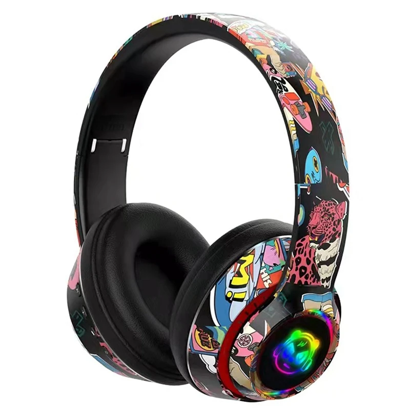 

Top Deals Bluetooth 5.1 Headphones, Colorful Wireless Headphones On-Ear, For Game Console PS4/PS5, Computer