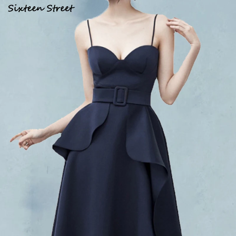 

Женское винтажное платье с оборками, черное облегающее платье на бретелях-спагетти с высокой талией и V-образным вырезом, лето 2022