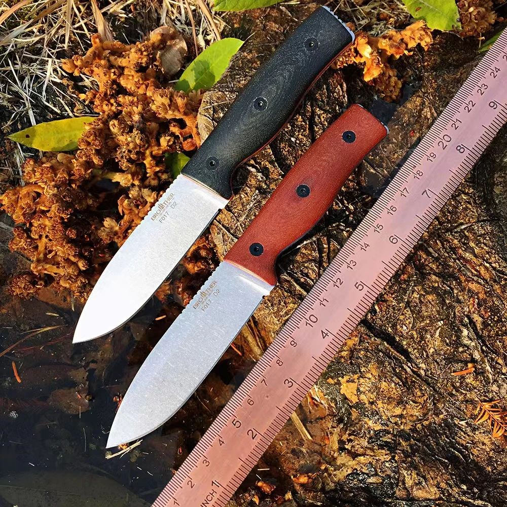 [Нож Brother] F017Fixed Blade D2 стальной прямой нож ремесленный полностью прочный для охоты