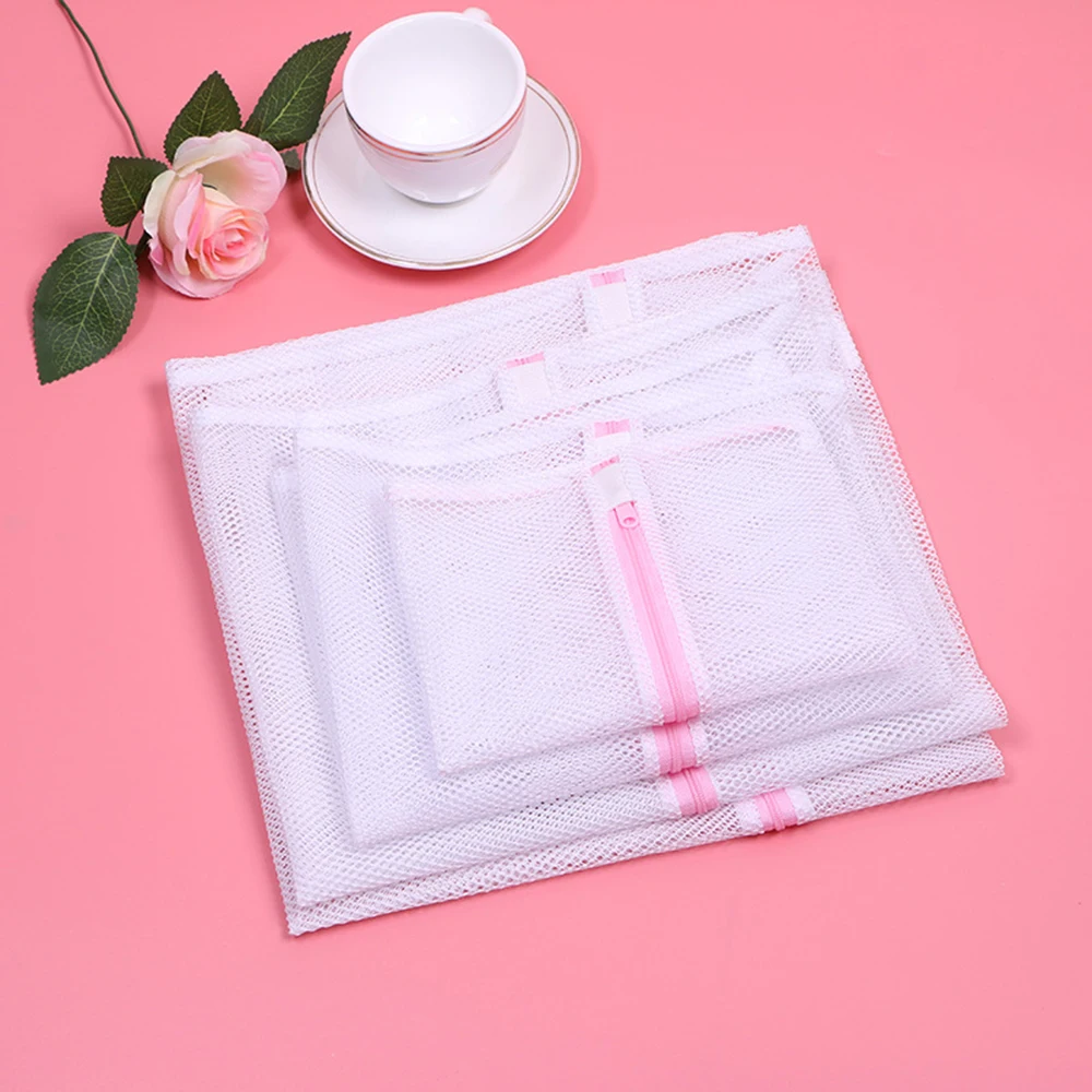 

3 Sizes Laundry Wash Bags Zippered Mesh Bag Washing Machine Net Bag For Underwear Clothes Aid Bra Socks Pouch Organizer Bathroom