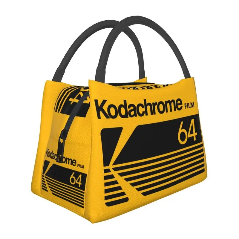 

Fashion Kodak Kodachrome Logo Insulated Lunch Bags for Camping Travel Photographer Waterproof Thermal Cooler Lunch Box Women