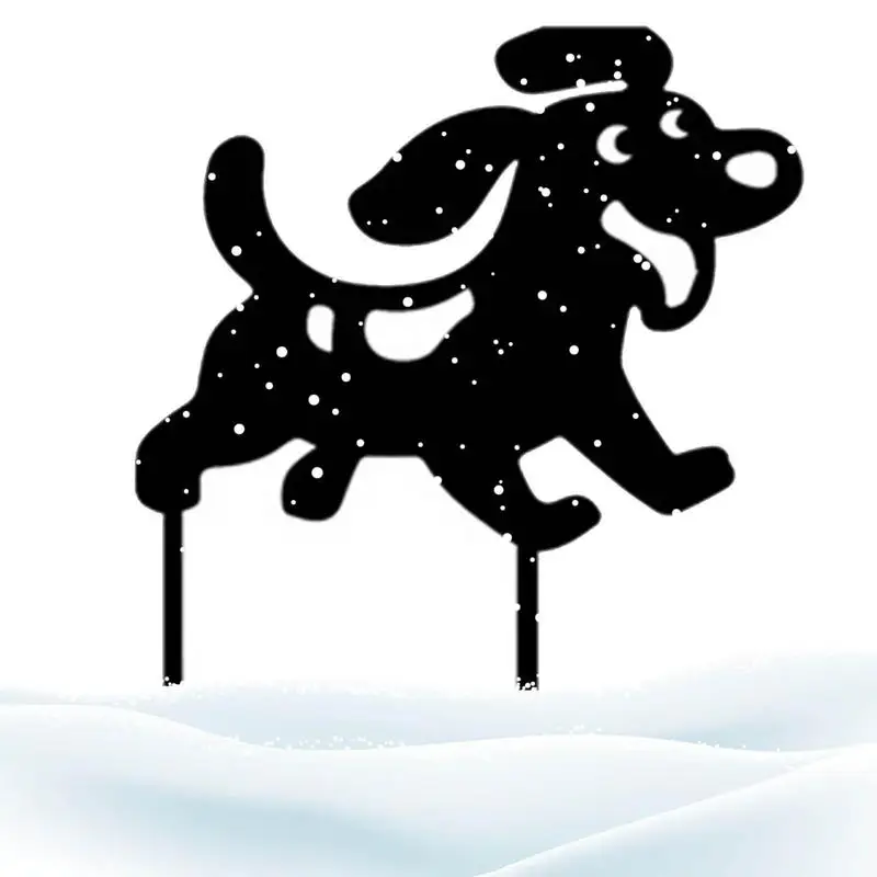 

Dog Garden Art Decorative Silhouette Chicken Garden Stakes Black Hollow Out Acrylic Animal For Garden Backyard Patio Lawn Pathwa