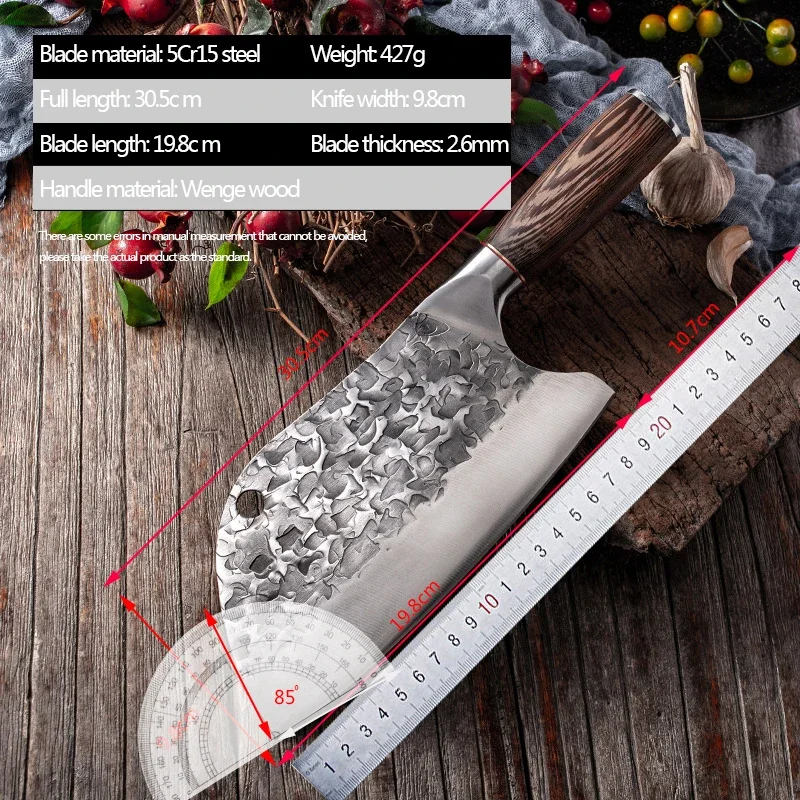 Сербский нож ручной работы кованый широкий мясной кухонный шеф-повара из