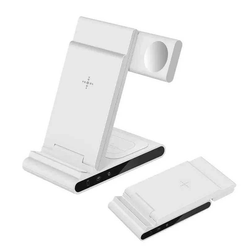 

Wireless Charger Stand For Phone 14 13 12 11 XS X 8 Watch 3 In 1 Foldable Fast Charging Dock Station For Air Pod Watches