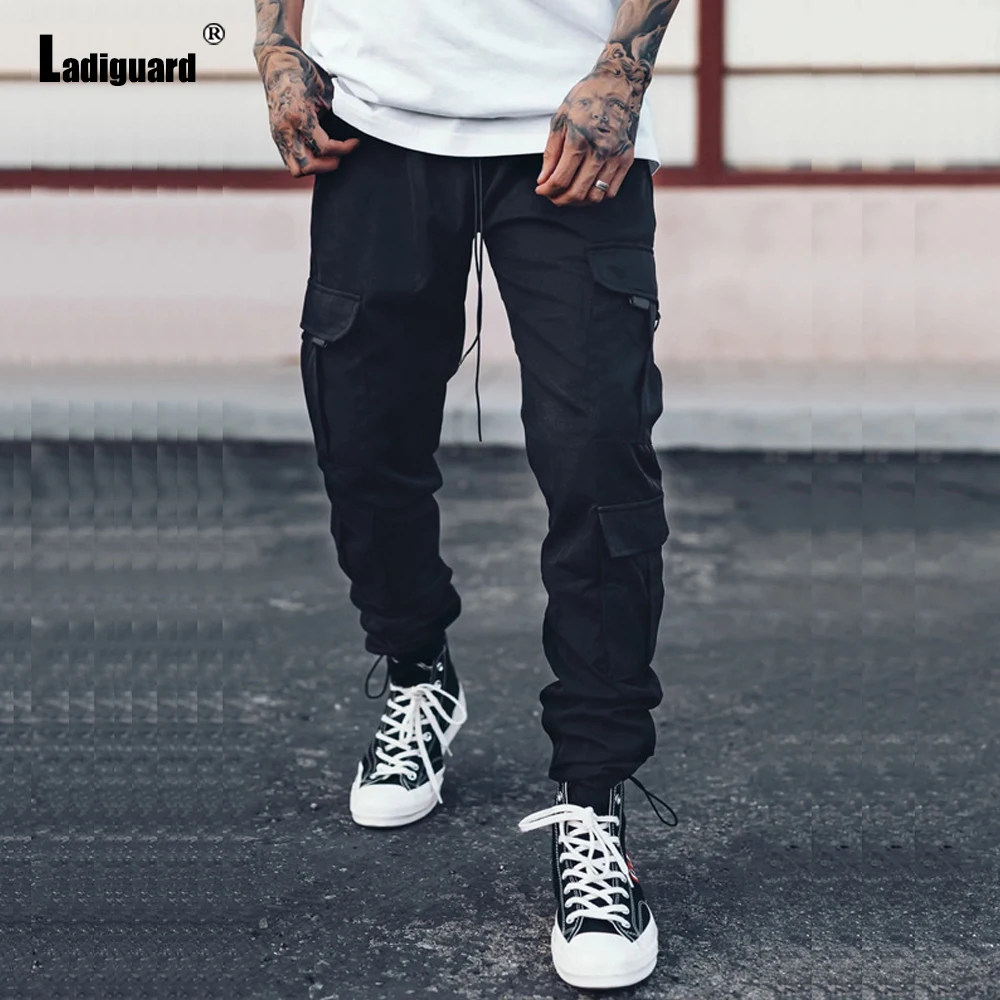 

Ladiguard 2022 Men's Pocket Design Cargo Pants Autumn Outdoor Casual Pencil Trouser Plus Size Mens Fashion Hip Hop Sweatpants