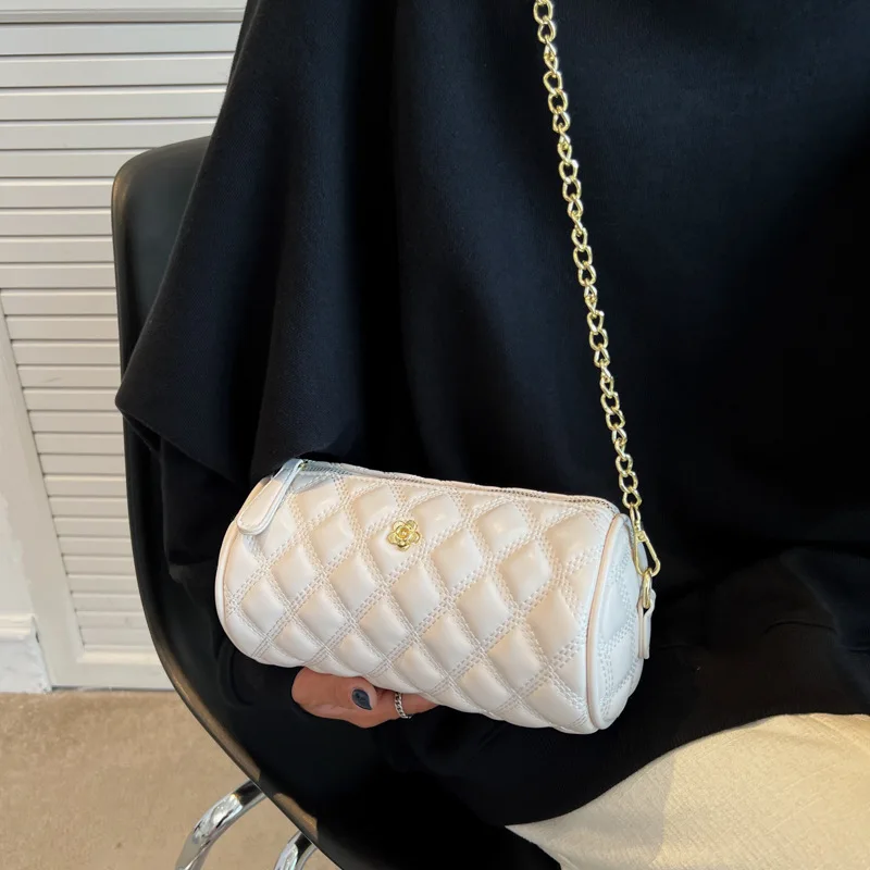 

Barrel-shaped Handbags for Women Diamond Lattice Female Bag Luxury Designer Handbag and Purses Women's Bag 2022 Trend Women Bags