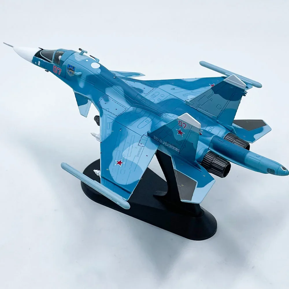 Фото Литая под давлением масштаб 1:100, русский Sukhoi Cy-34 Su-34 SU34, модель самолета с полной задней частью, сплав и пластик, декоративная модель игрушки №4