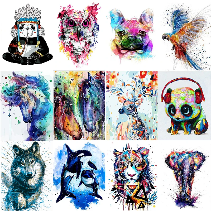 

DIY Painting By Numbers Kids Coloring Animals Paint By Numbers For Adults Photo Frames For Picture Decor For The Home