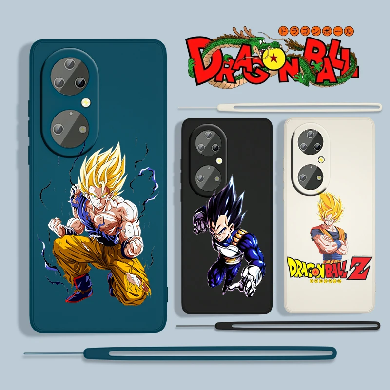 

Hot Anime Dragon Ball Z For Huawei P50 P40 P30 P20 P Smart Z Pro Plus 2019 2021 Liquid Rope Phone Case Coque Capa Cover Shell