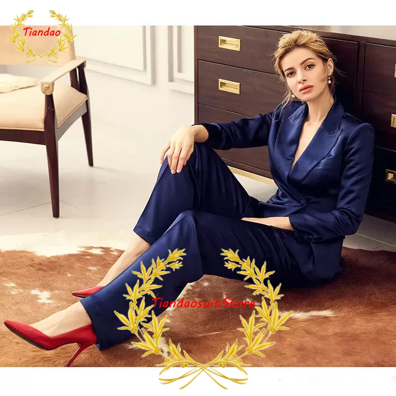 Suit for Women2 Piece Formal Double Breasted Jacket Pants Fashion Dress Party Wedding Tuxedo Formal Workwear Lady