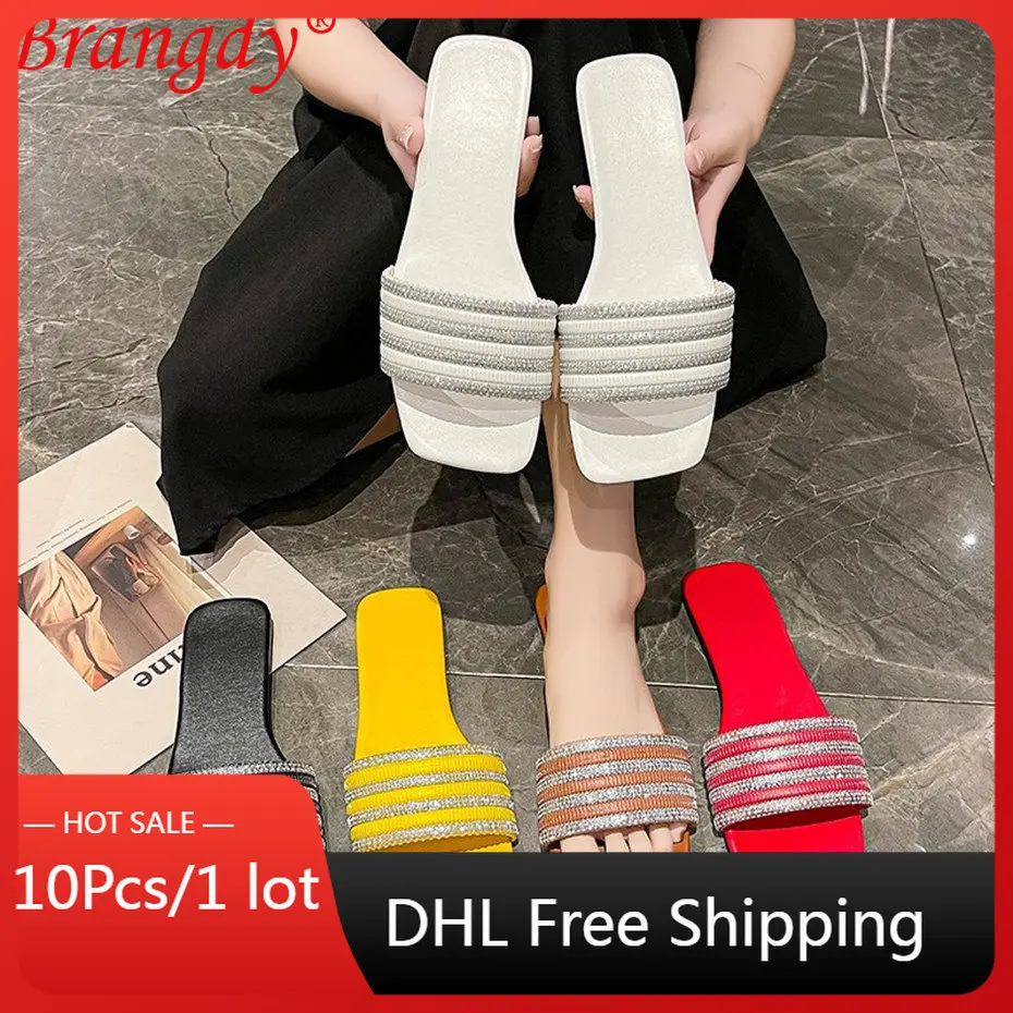 

Женские сандалии на плоской подошве, 10 пар, 2023