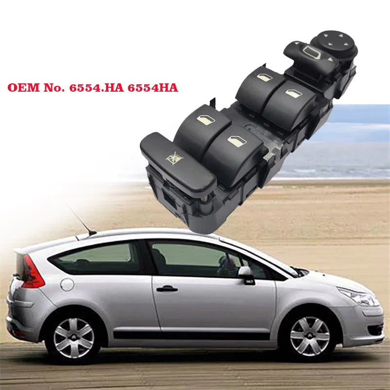 

6554.HA 6554HA 6554 HA Car Window Control Button Switch Button for Citroen C4 2005-2011 Electric Power Window Lifter Switch