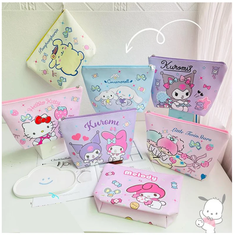 

Sanrios милый Kuromi Cinnamoroll My Melody HelloKittys полакко Большая Емкость Водонепроницаемая сумка аниме косметичка Сумка для хранения