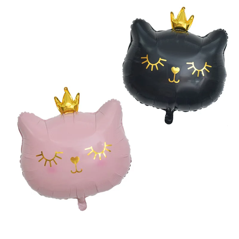 

Cartoon Crown Cat Head Helium Balloon Animal Foil Balloons Birthday Party Decoration Kids Toys Globos Event Party Supplie