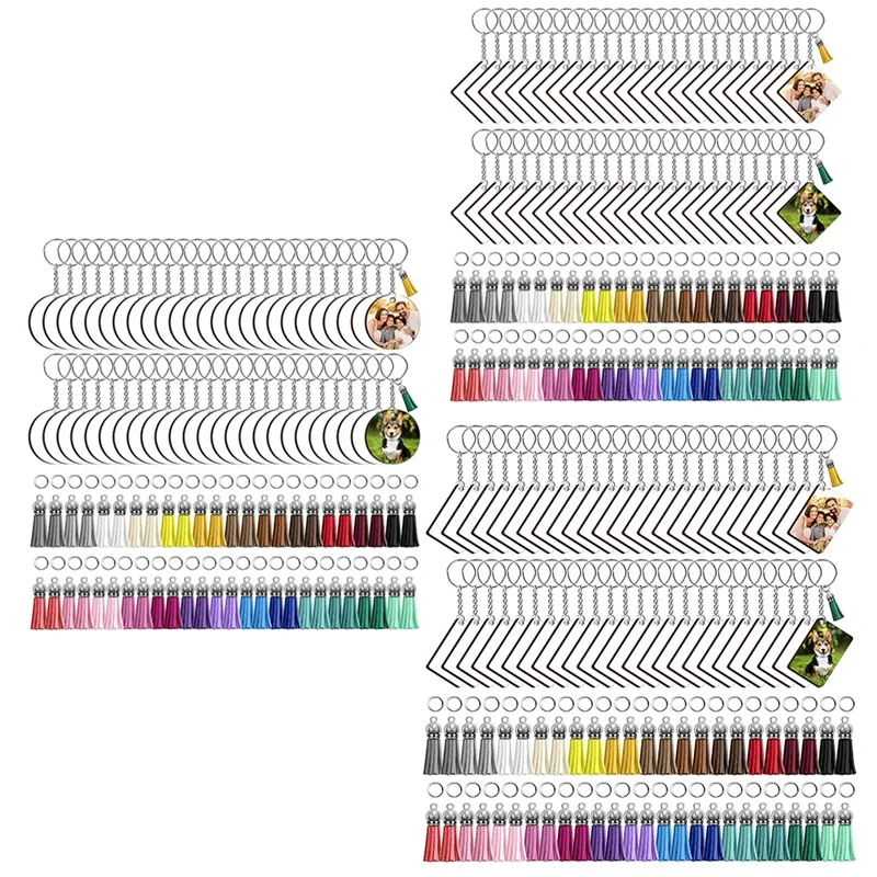 

250 Pcs Sublimation Blanks Keychain 2.4In Heat Transfer Blank Keychains, Double Side Keychain, DIY Gift Ornament