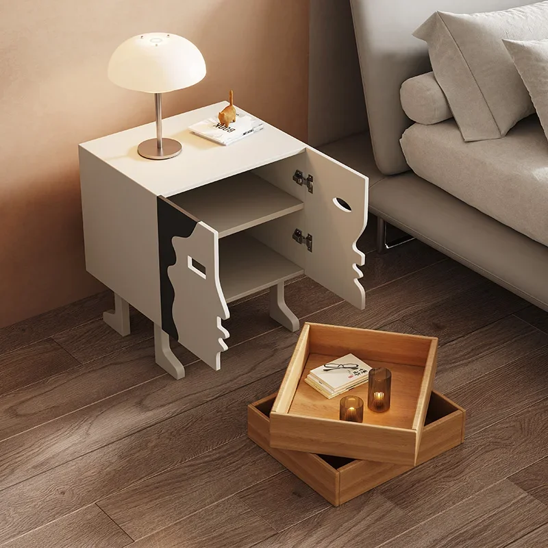 Прикроватный столик в гостиную спальню выдвижные ящики скандинавский мобильный