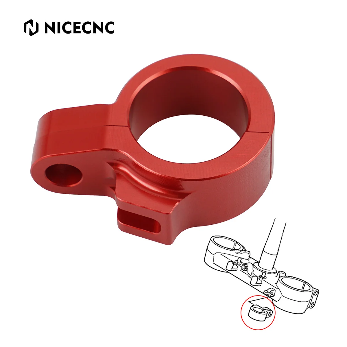 NiceCNC Motorcycle Front Brake Hose Line Guide Cable Clamp for Honda CR CRF 80 85 125 250 450 500 R RB X XR400R 45468-KS7-830