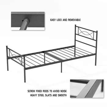 Metal Bed Frame with Storage