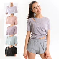 women t shirt yoga blouse fast drying sports shirt loose short sleeves outdoor running workout tops female fitness clothing
