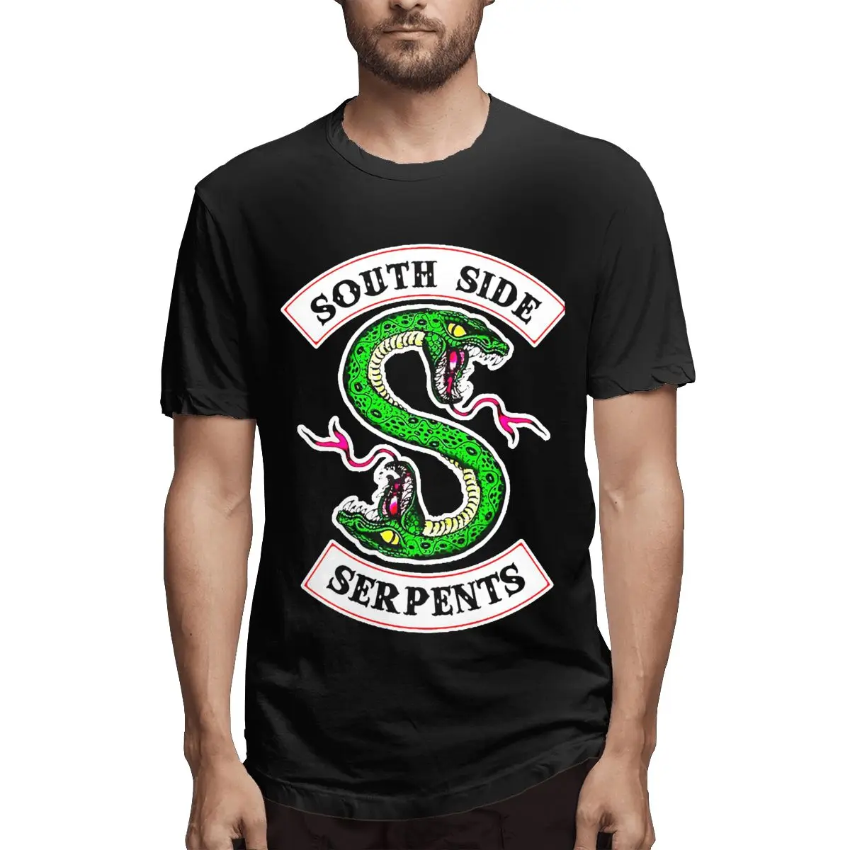 

Мужская хлопковая футболка с коротким рукавом и принтом, 100% хлопок