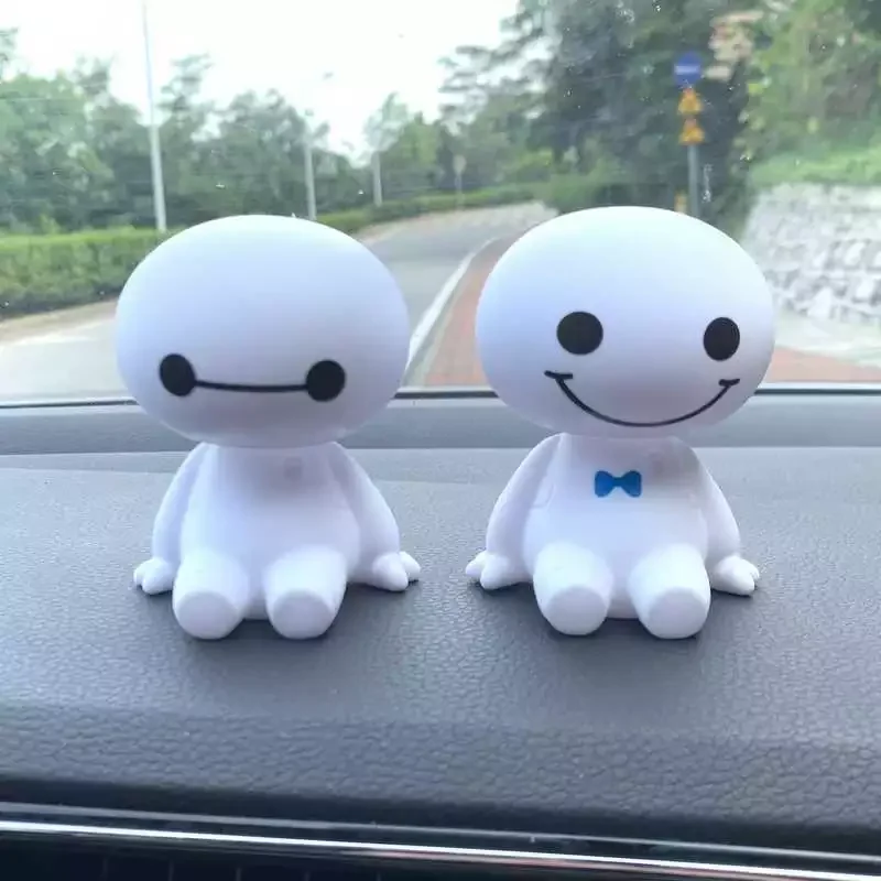 

Plastic Baymax Robot Shaking Head Figure Car Ornaments Auto Interior Decorations Big Hero Doll Toys Ornament Accessories